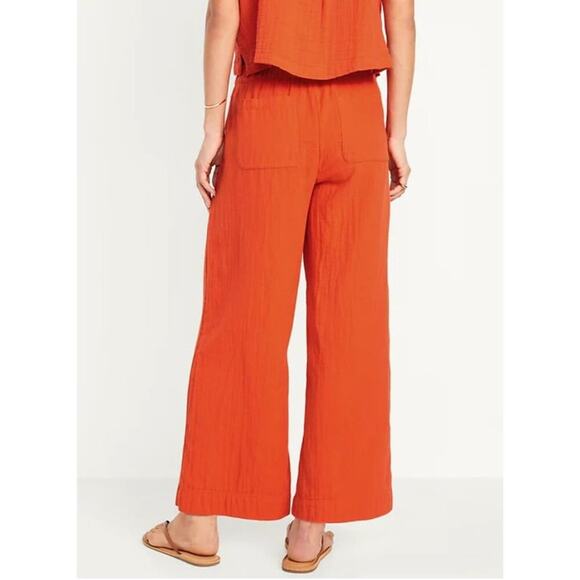 Old Navy High-Waisted Crinkle Gauze Pull-On Ankle Pants Women's Size 2X New with - Picture 8 of 8